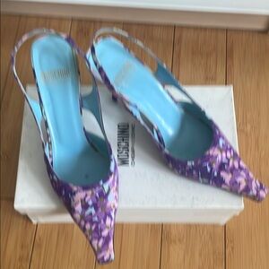 Moschino Women's Purple Slingback Heels 39.5